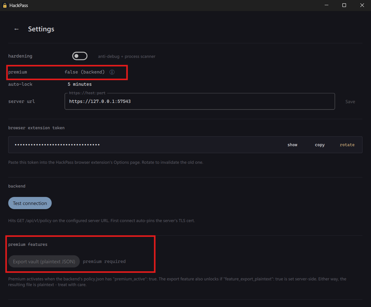 HackPass - Premium Feature dsabled