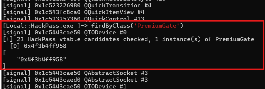 Frida: find the address of PremiumGate