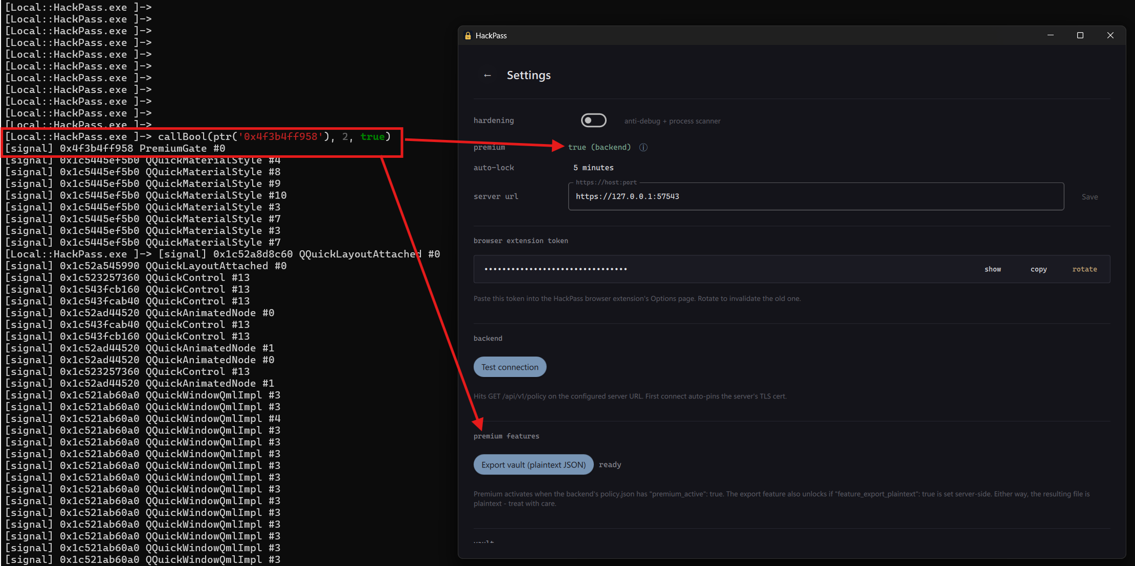 Frida: setPremium(true) on PremiumGate